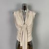 Korean Dongdaemun Pleated Sleeveless Slim-Fit Sash Top for Women