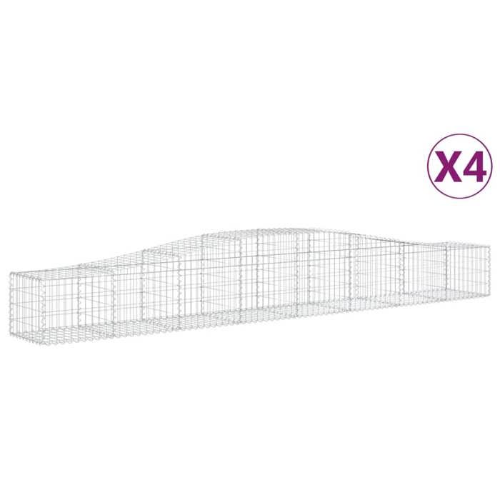VidaXL 4x Paniers à Gabions Arqués Cages à Gabions Arquées Murs de Gabion Barrières de Jardin Terrasse Extérieur 3145919