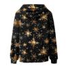 Women's Fashionable Casual Fleece Lined Long Sleeve Pocket Hooded Printed Sweatshirt