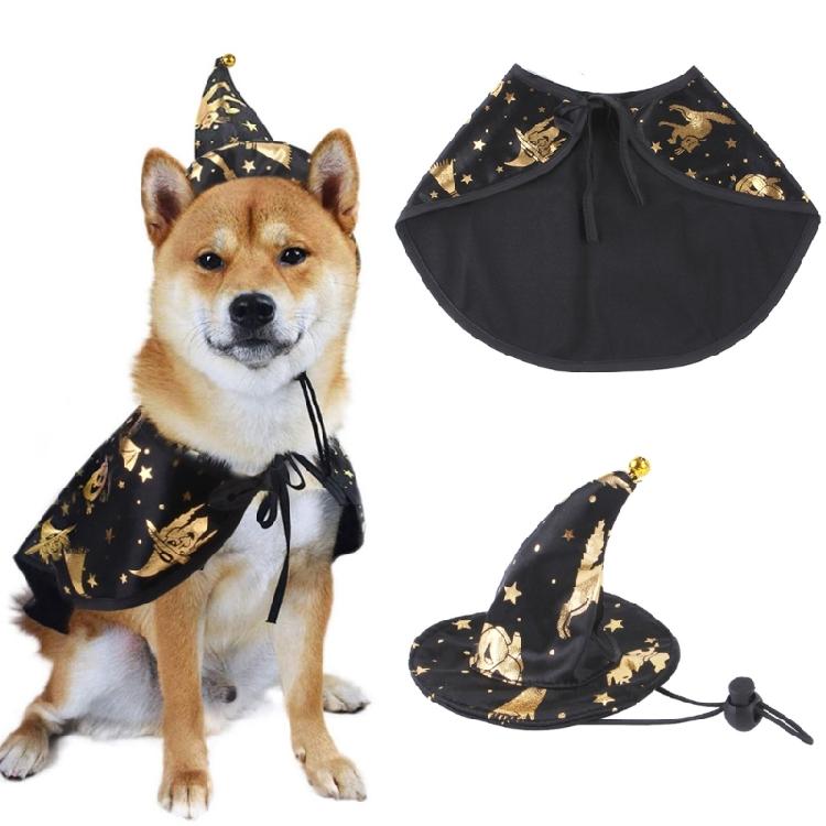 Dog Cloak Cosplay Costume Star Hat Pet Cape Dark Hat Witch Cloak