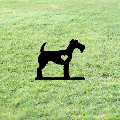 Large Schnauzer Dog Garden Stake Iron Art Silhouette Metal Yard Sign Courtyard and Outdoor Garden Decoration