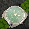 SEIKO 5 AUTOMATIC VINTAGE 7005A JAPAN MENS GREEN COLOR DIAL WATCH a702305-5