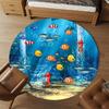 1pc fishes seahorse Round Chair mat Area Rug - Non-Slip, Floor Mat for Office, Bedroom, and Indoor Decor c1125125