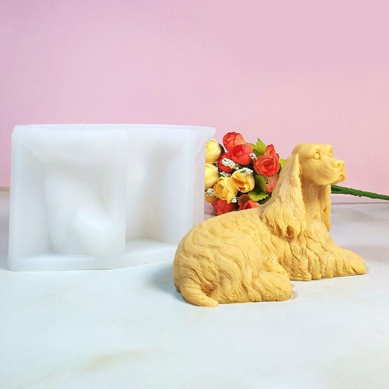Dog Silicone Mold for Candle Making 3D Animal Resin Crafting Moulds Silicone Texture Suitable for Aesthetic Room Decors