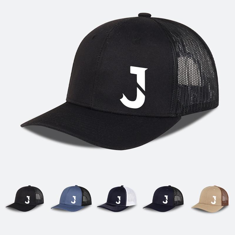 Yto Household Items Women's Trucker Cap – Spring/Summer Casual Hat, Lightweight And Air Permeable, Adjustable Sun Hat, Fashion Accessory Creative “J” Print