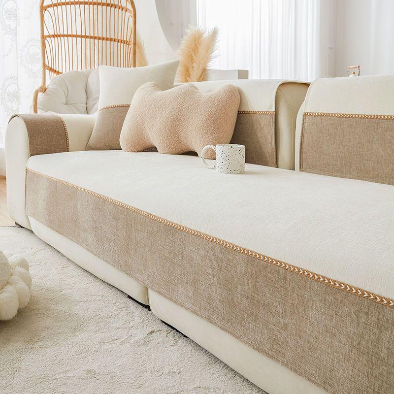 

Подушка для дивана Chenier, Универсальная для всех сезонов, Нескользящая подушка для сиденья, Не прилипает шерсть, Защитный чехол для дивана от кошачьих царапин, Тканевое полотенце, Крем-ветер 70*70cm