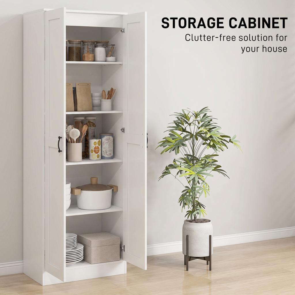 Armadio 175 cm con Spazio Contenitore, Mobile da Cucina con Ante Soft-Close e Ripiani Regolabili, Bianco