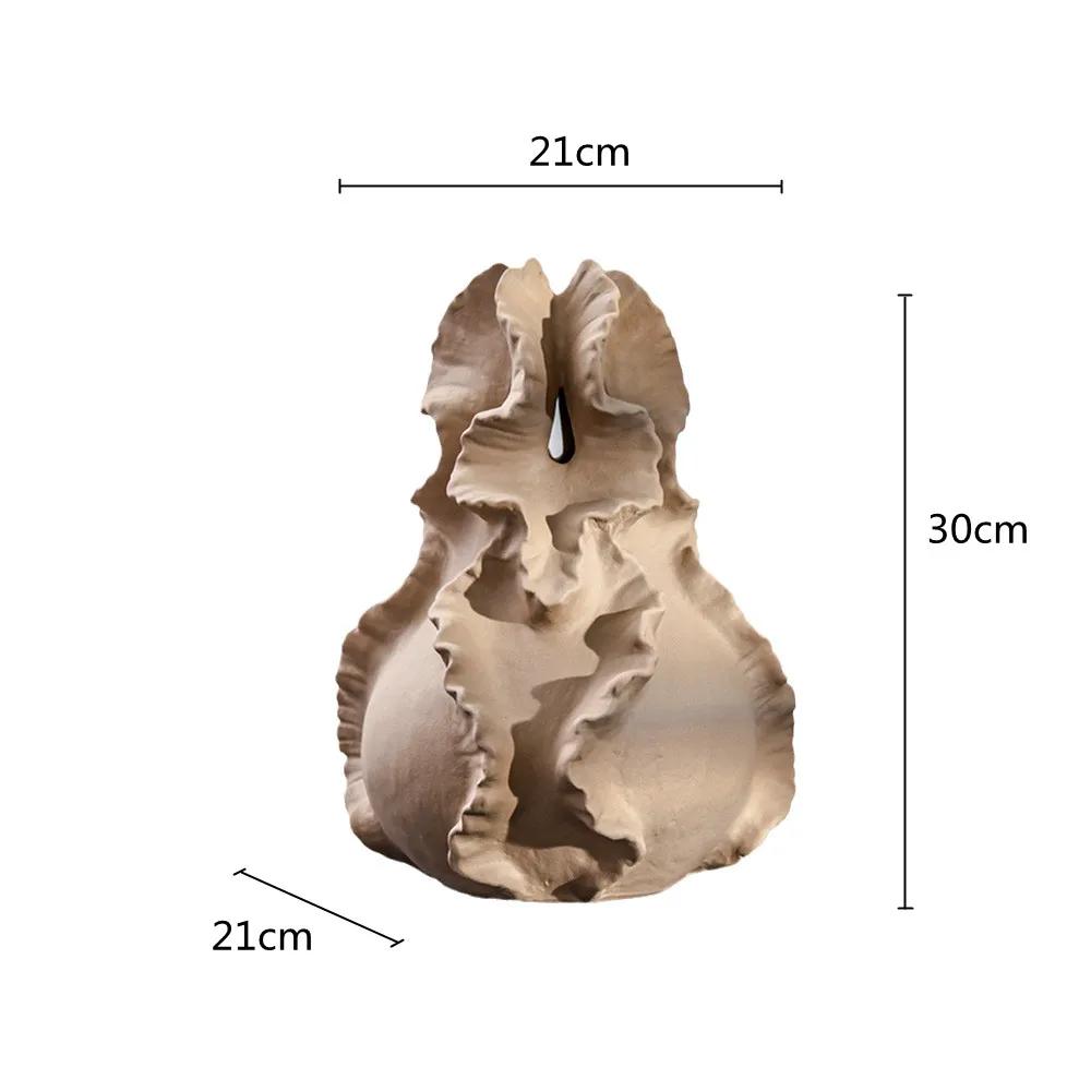 Ceramic Vase Fold Pattern Irregular Flower Wavy Shape Flower Pot Fruit Dish Desktop Storage Organization Home Decoration