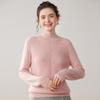 Women's Urban Casual Cashmere Sweater - Half-High Neck, Long Sleeve, Thick, Solid Color, Autumn/Winter Pullover Base Layer.