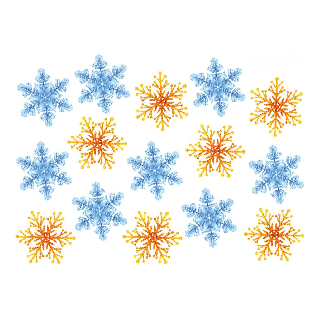 15PCS Christmas Decoration Wall Stickers Window Snowflake Decals Wall Arrangement Stickers