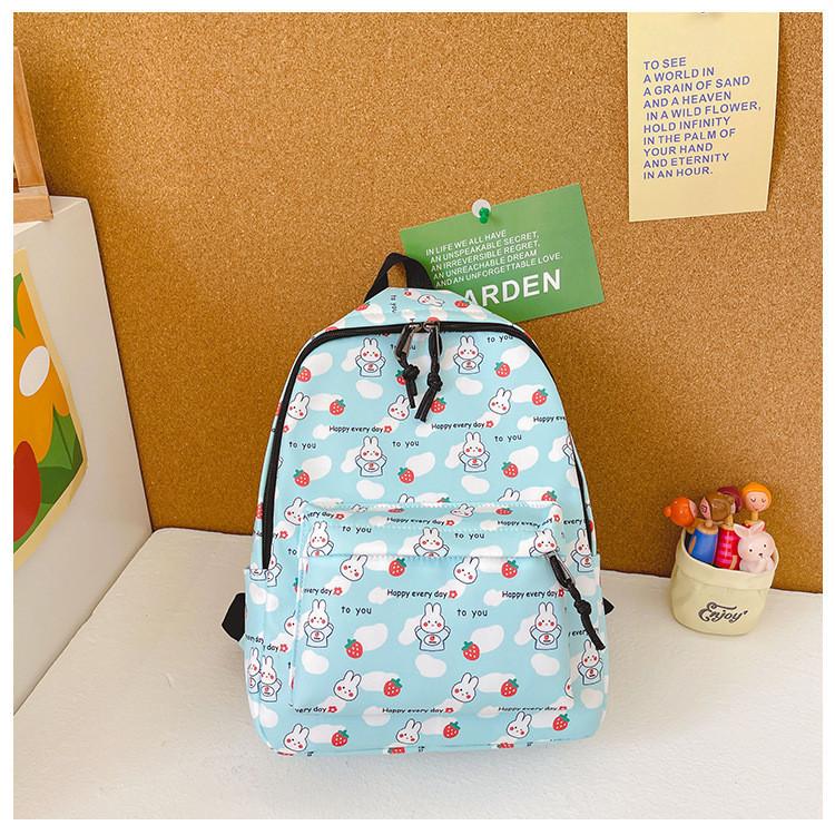 Trendy Kids Nylon Backpack With Cute Cartoon Print Breathable Stylish Design