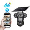 V380 Pro Outdoor 4G Solar Triple Lens Camera with 360° Rotation and Mobile Remote Control