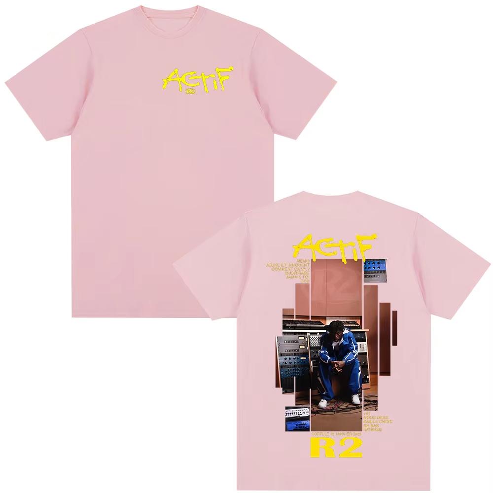 Raper R2 Actif Album 2026 Koszulki Męskie Damskie Ubrania Codzienne Bawełniany Luźny T-shirt Moda Harajuku Krótki Rękaw Góra