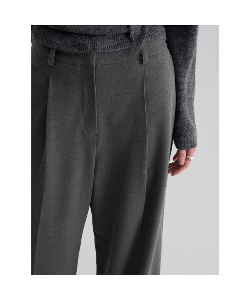 8seconds Winter Half-Banding Single-Pleat Wide Slacks Gray