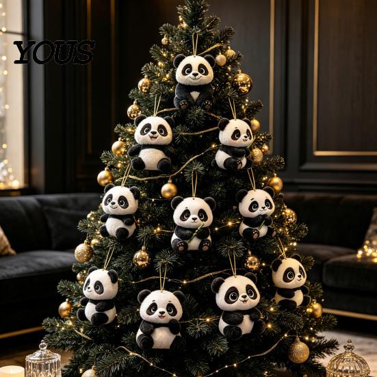 Christmas Countdown Calendar Panda Advent Calendars 2026, 2D Acrylic Cute Hanging Ornaments for Themed Party Favors Xmas Tree, 24 Days Calendar, Gifts