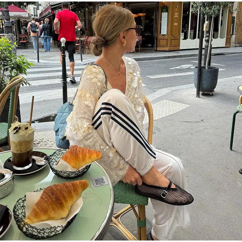 Paillettenbesetzte Kimono-Jacke mit langen Ärmeln für Damen