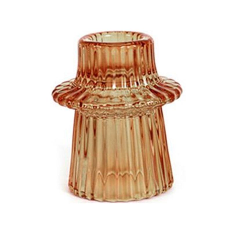 Vertical Stripe Candle Holder Clear Glass Candle Holder Tea Light Holder Centerpiece for Weddings Restaurant Parties