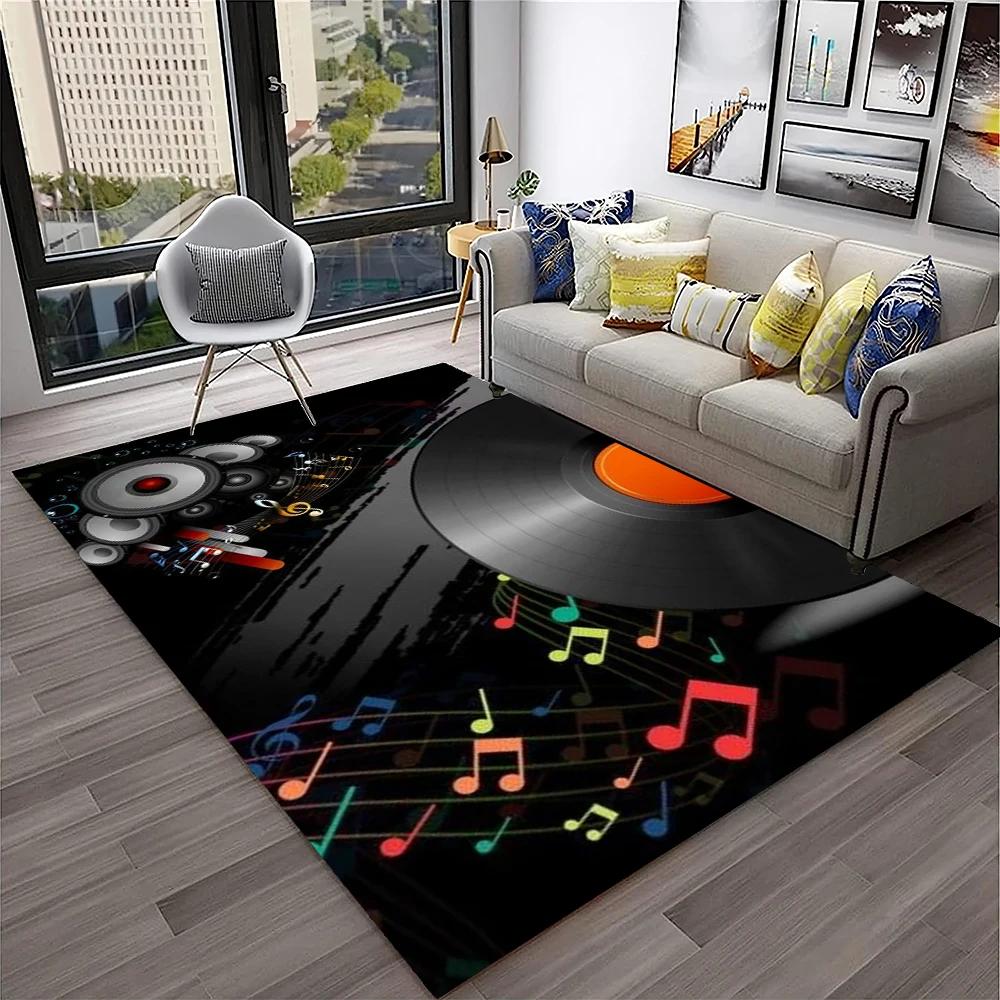 3D Retro Vinyl Record Music Art Carpet Rug for Home Living Room Bedroom Sofa Doormat Decor,Kid Play Area Rug Non-slip Floor Mat