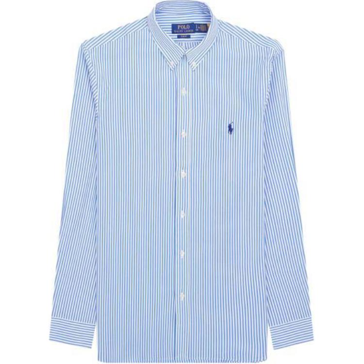 

Polo Ralph Lauren Рубашка мужская в полоску приталенного кроя однобортная с длинным рукавом Синий 710929344018 XL