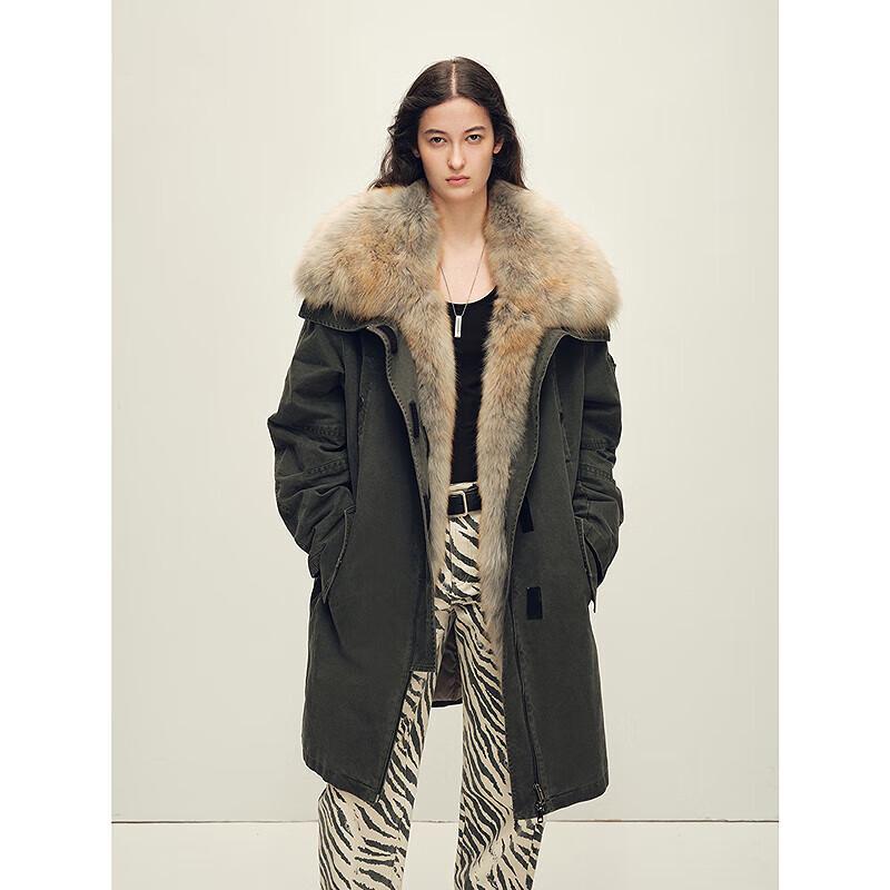 

CHIC PARKA Detachable Raccoon Fur Collar Down Parka M