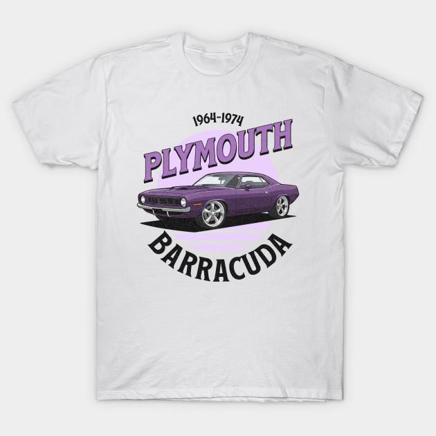 

Men Black Print T-shirt 1964–1974 Plymouth Barracuda No-Cut Transfer Paper Print Cotton Tshirt 3XL белый