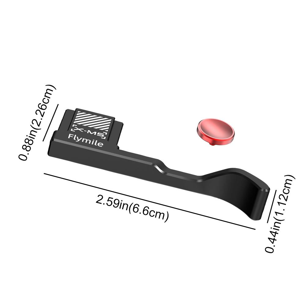 Aluminum Alloy Thumb Grip with Shutter Release Button Built-in Silicone Pads Hot Shoe Cover Camera Thumb Rest for Fujifilm X-M5