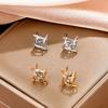 Sparkling Crystal Stud Earrings for Women, Elegant Simple Style Ear Decor, Classic Inlaid Design, Wedding Dating Daily Jewelry