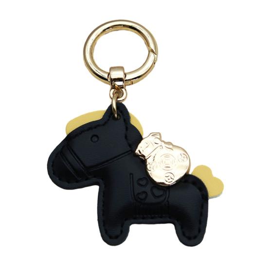 Horse Keychain Imitation Leather Cartoon Design Year of Horse Key Chain Bags Phones Cars Versatile Accessories