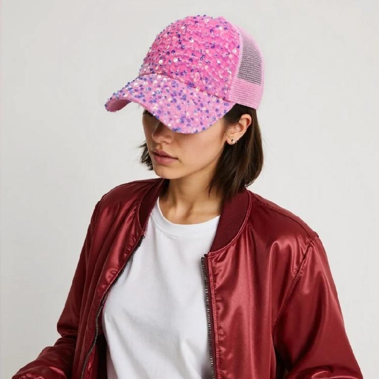 Sequined Baseball Hat for Girls Boys Breathable Sports Hat For Outdoor Activity Fashion Photo Props