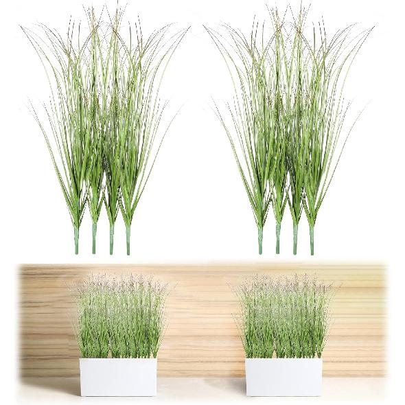 Artificial Grass Plants, 10 Pcs Fake Tall Grass, Outdoor Artificial Plants, Fake Green GrassPlant Decor Faux Wheat Greenery Tall Green Planters Stems