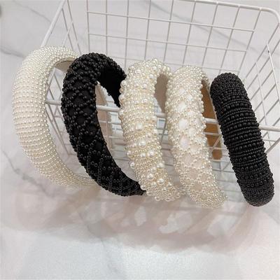Hair Hoop Pearl Decoration Hairbands Sweet Style Skin Friendly Fabric For Women Beaded Pearl Headbands Hair Accessories