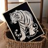 Perlmutt Weißer Tiger DIY Diamantmalerei Kits 15,7x19,6 Zoll Edelstein Kunst Diamantmalerei Kits Ohne Rahmen für Erwachsene Geschenkidee Heimwanddekoration