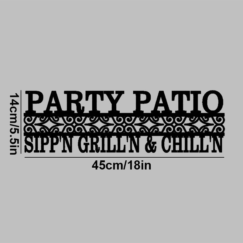 

45x14cm Party Patio Metal Wall Art Decor, Matte Black Wall Hanging Decor Silhouette Wall Art for Home Bedroom Living Room