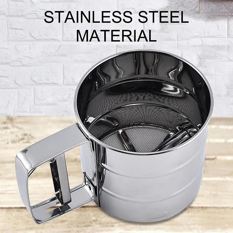 Bakekvern Matsiler Pulver Rustfritt Stål Håndholdt Gjenbrukbar Sikt For Mel Kopp Ristere Kjøkken Bakeverktøy