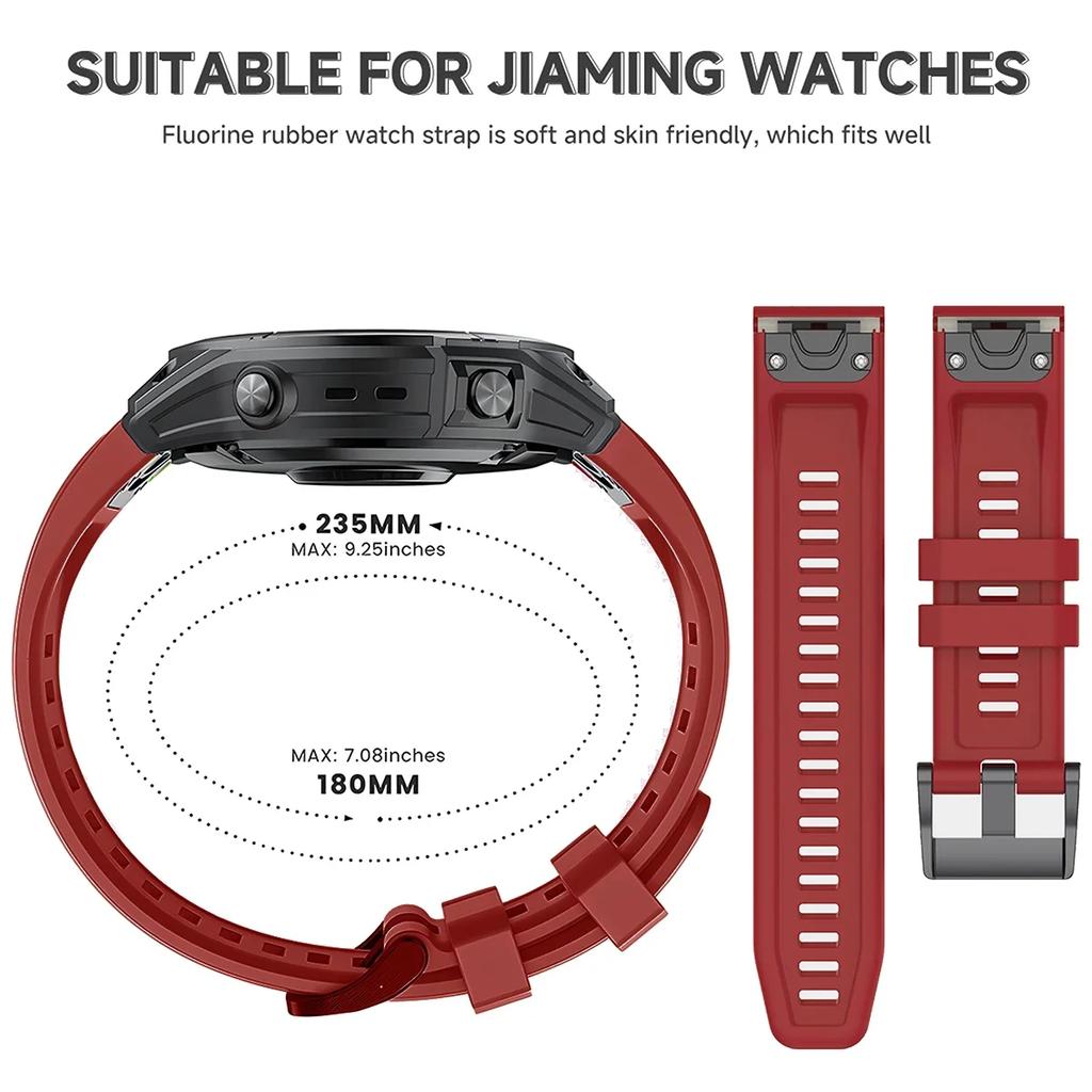Quick Fit 26mm 22mm 20mm Silicone Strap For Garmin Fenix 8/Tactix 8/Enduro3/Fenix E 7X 6X Bracelet Band Forerunner 965/955 Belt