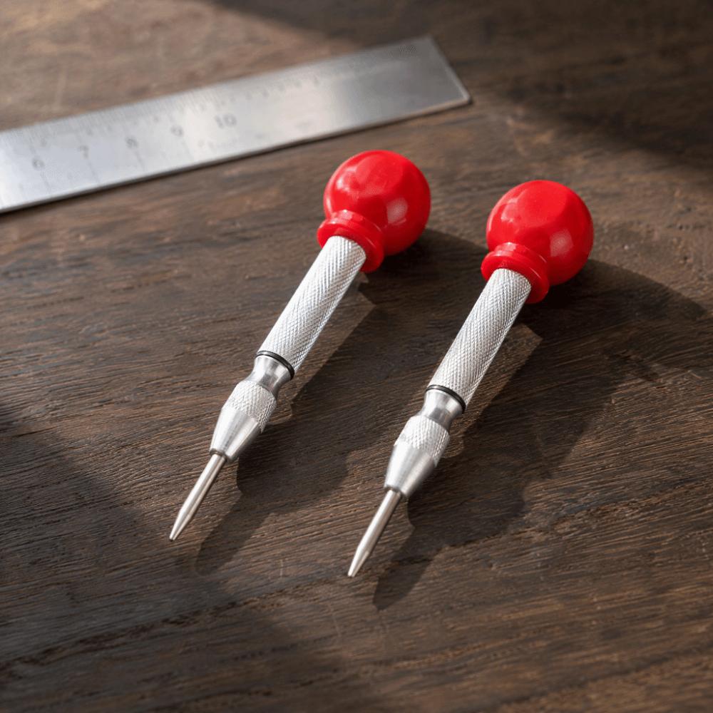 2pcs Reinforced Head Automatic Center Punch Hard Tip Metal Punch Tool Home Workshop