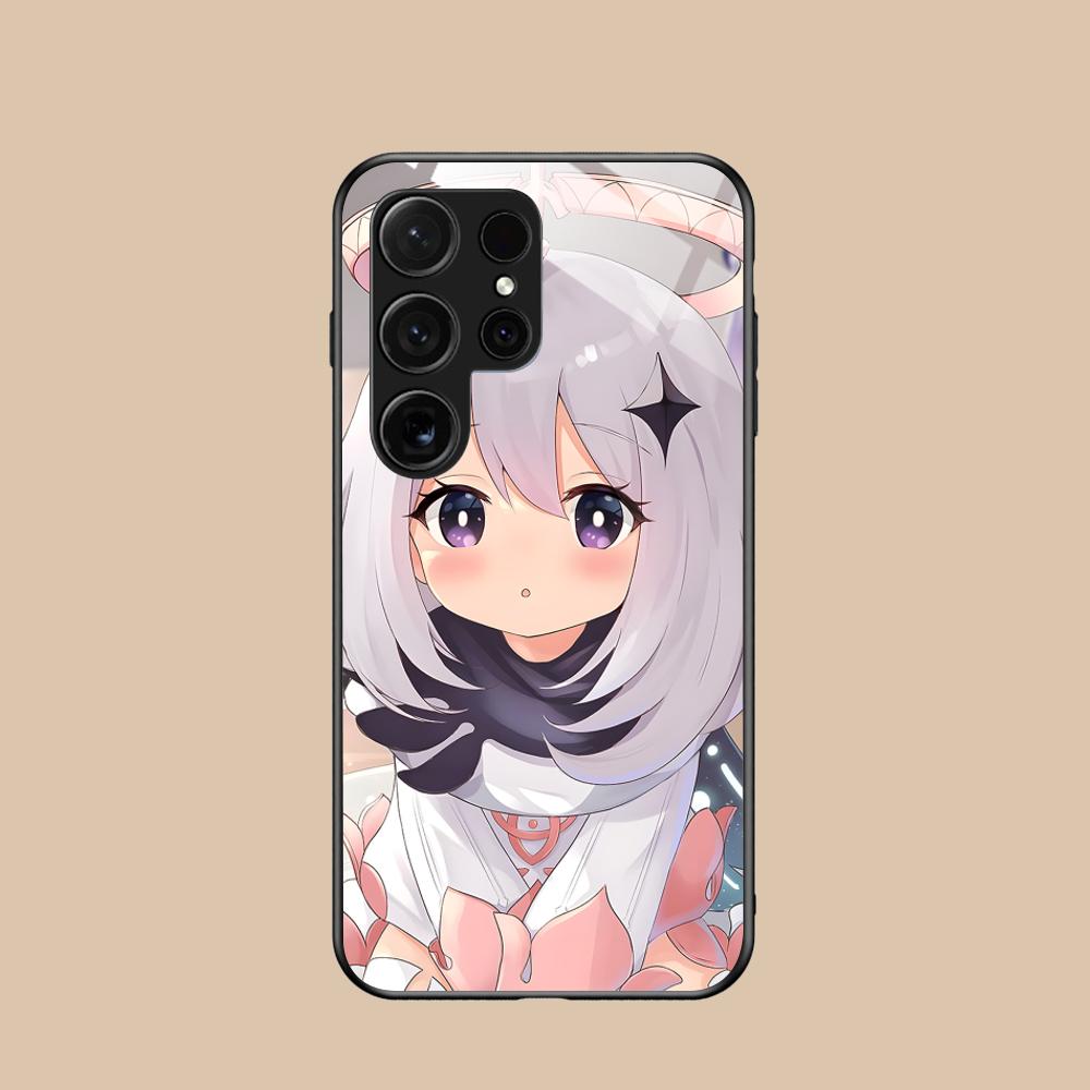 

Game GI Paimon Glass Mobile Phone Case for Samsung Galaxy S26 S25 S24 S23 S22 S21 S20 Note20 Plus FE Ultra Colorful Cover Galaxy S24 FE