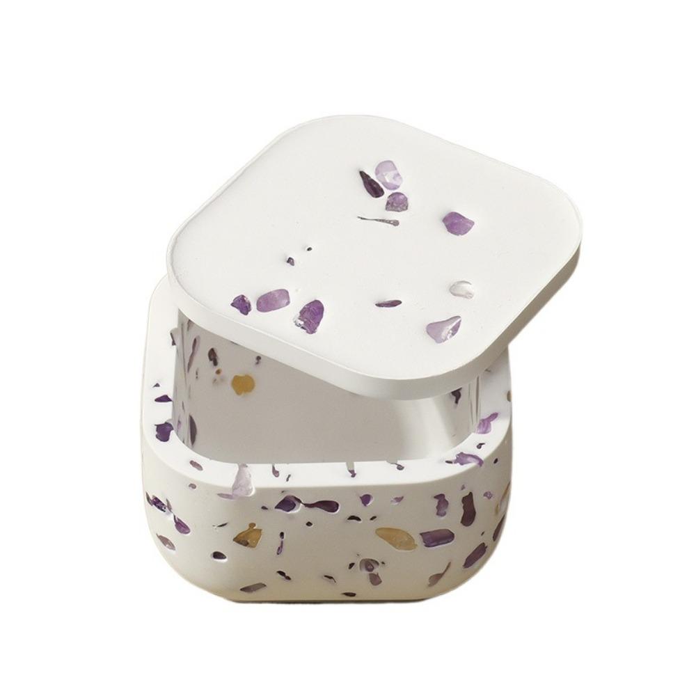 Creative Natural Crystal Round Gypsum Degaussing Bowl Jewelry Storage Container  Office Decor