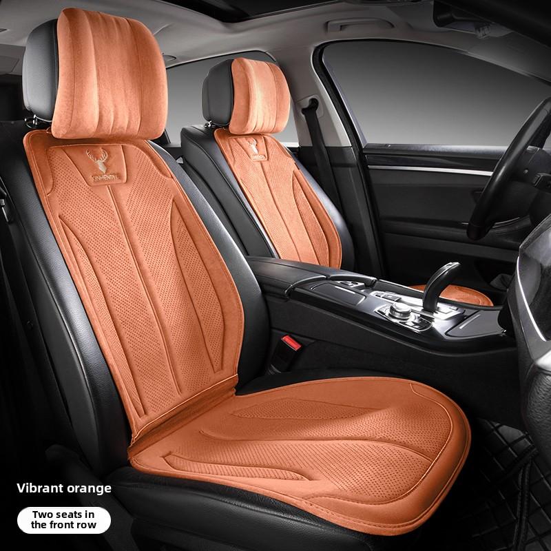 Suede Seat Cover Universal Four Seasons Cars Seats Covers Breathable Seat Non-slip Luxury Car Rams Latex Seat Cover with Pillow