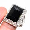 Black Spinel Gemstone Handmade 925 Sterling Silver Jewelry Ring Size 10 KJ-561
