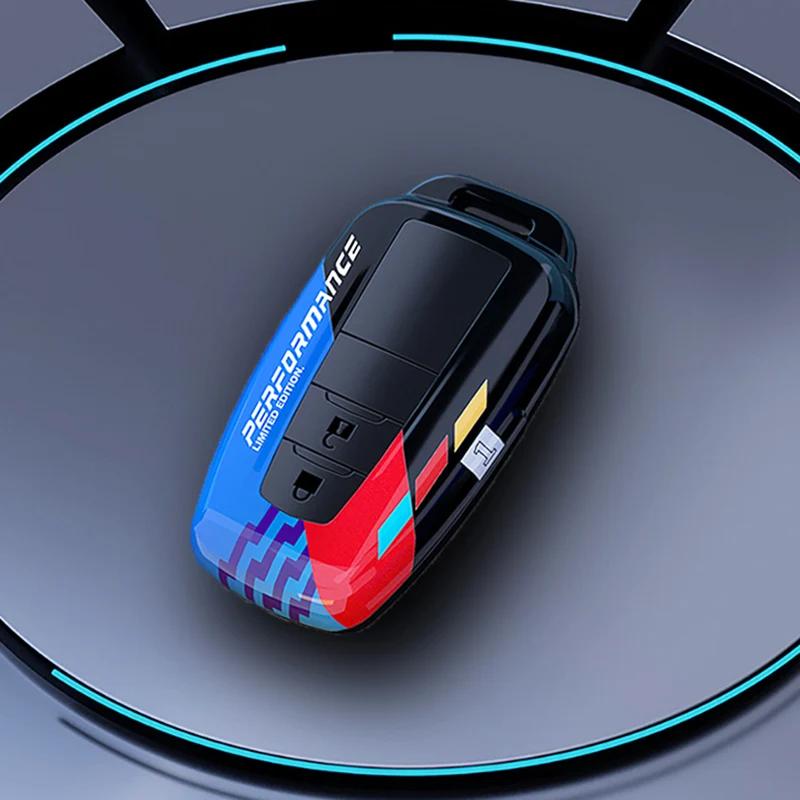 Car Key Case Protector Carbon Abs Key Shell Cover Auto Accessories For Toyota Prius Camry Corolla C-Hr Chr Rav4 Prado