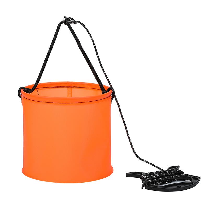 Collapsible EVA Fish Bucket with Strap - Multifunctional and Thickened Design with Built-in Keepnet