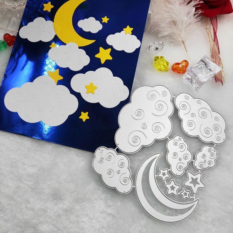 Creative Moon Clouds Metal Cutting Dies Stencil DIY Scrapbooking Tool Decor top sale
