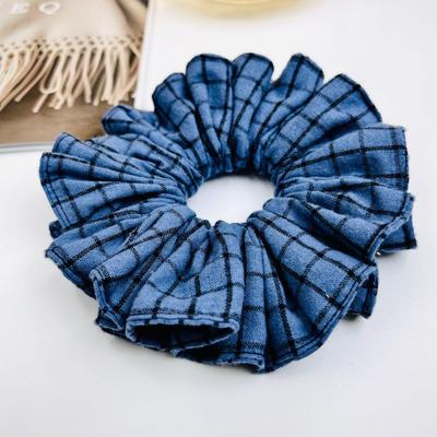 Chouchou élastique à carreaux britanniques pour queue de cheval basse et chignon pour femmes, Bandeau pour cheveux style coréen 2025