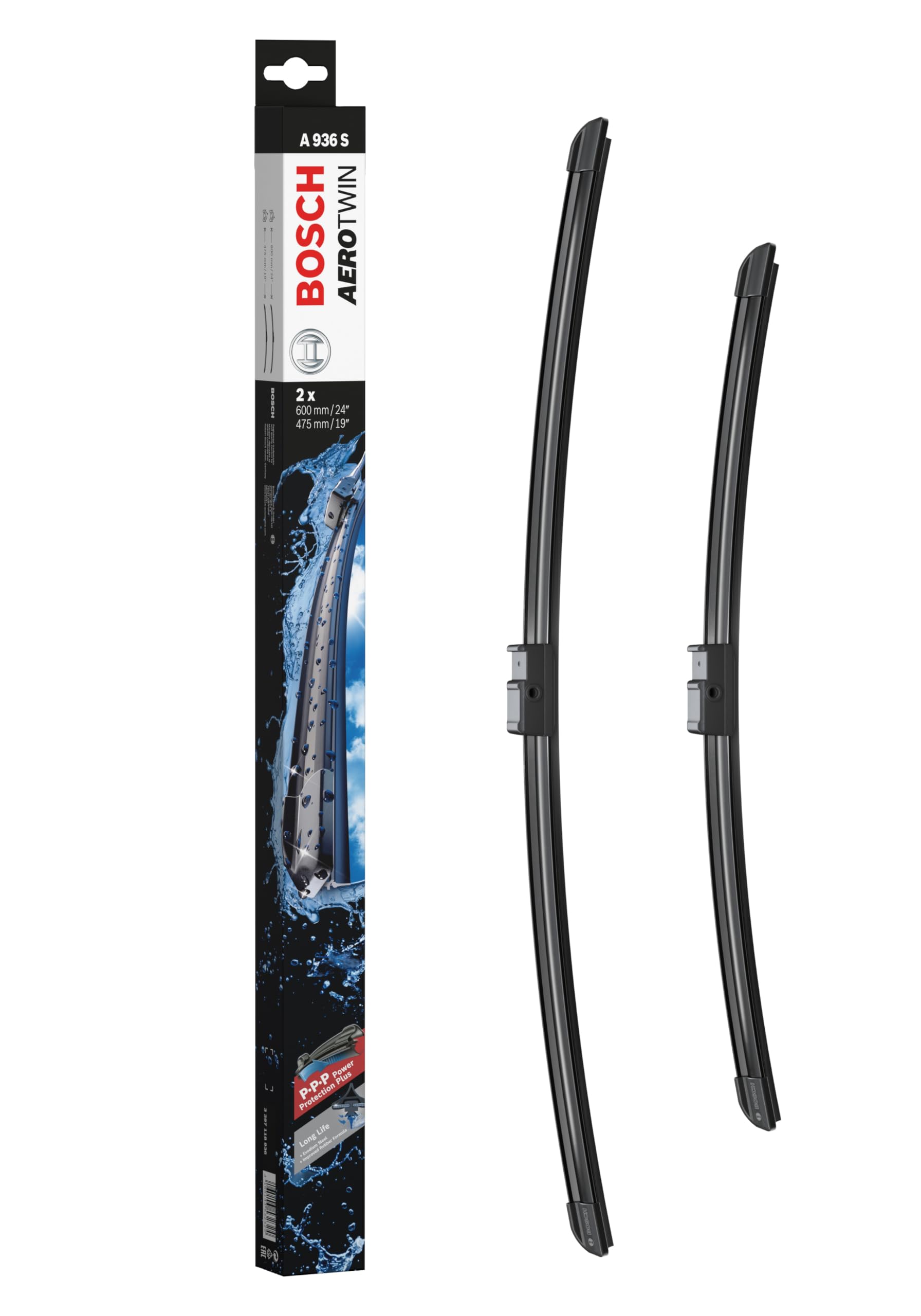 

BOSCH Imported Car Flat Wiper Blade Aero Twin Car Models Only 600/475mm A936S