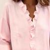 European Spring 2026 Women's Ruffle-Trim Cotton Long-Sleeve Shirt