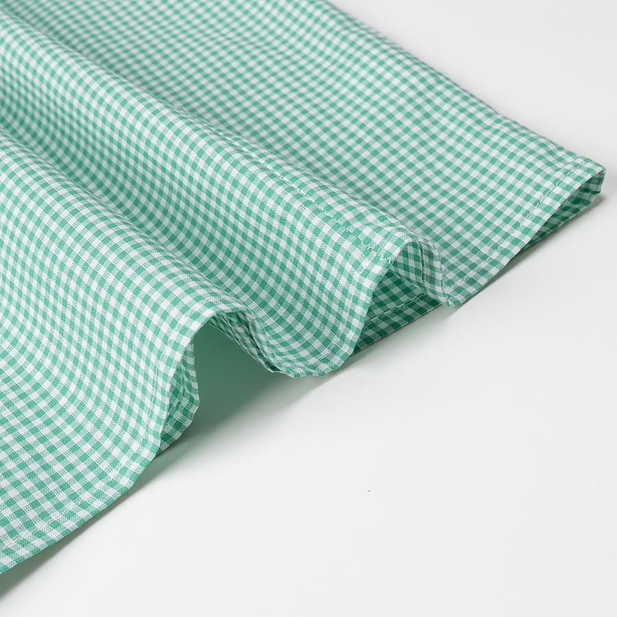 Summer 2025 Women's Gingham Square Neck Puff Sleeve Dress