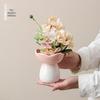 Trendy Wavy Ceramic Vase for Living Room or Bedroom, Ideal for Hydroponics or Fresh and Dried Flowers, Soft Niche Decor