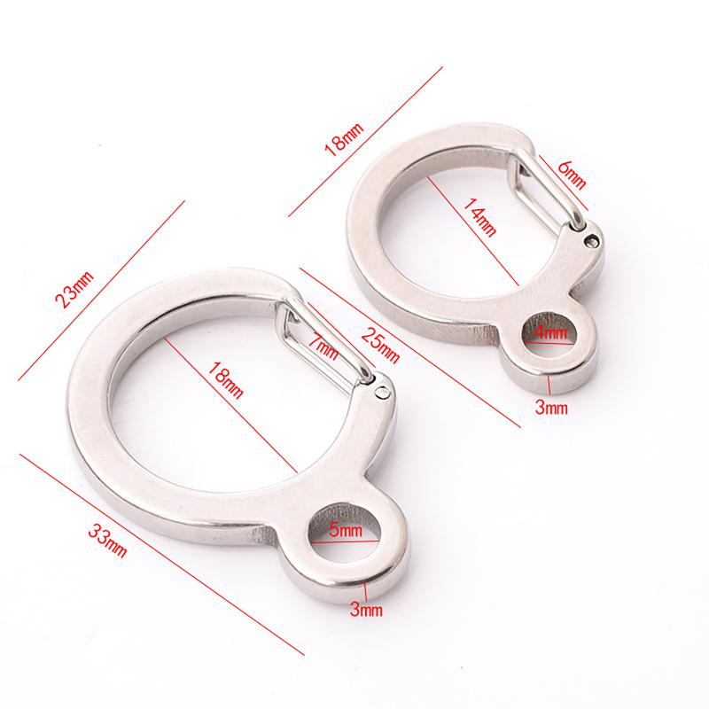 2Pcs Heavy Duty Stainless Steel Key Ring Spring Snap Hook Carabiner for Outdoor Sports Backpack