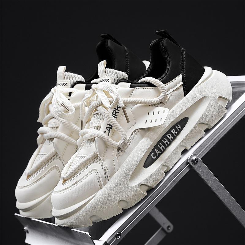 Sports and leisure shoes men's spring and summer mesh men's shoes breathable and versatile thick-soled height-increasing shoes student